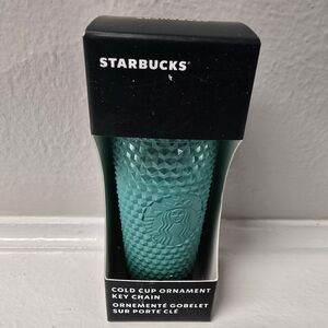 Starbucks Teal Cold Cup Ornament Key Chain